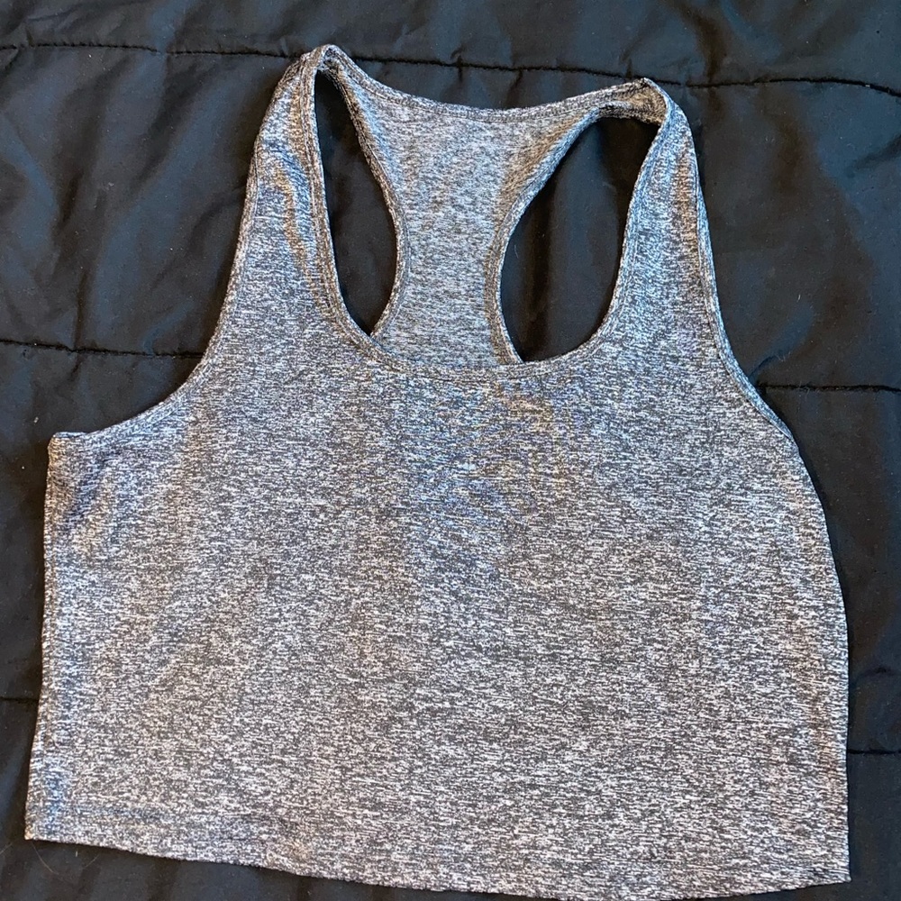 Womens Gray Athletic Tank top/crop Top